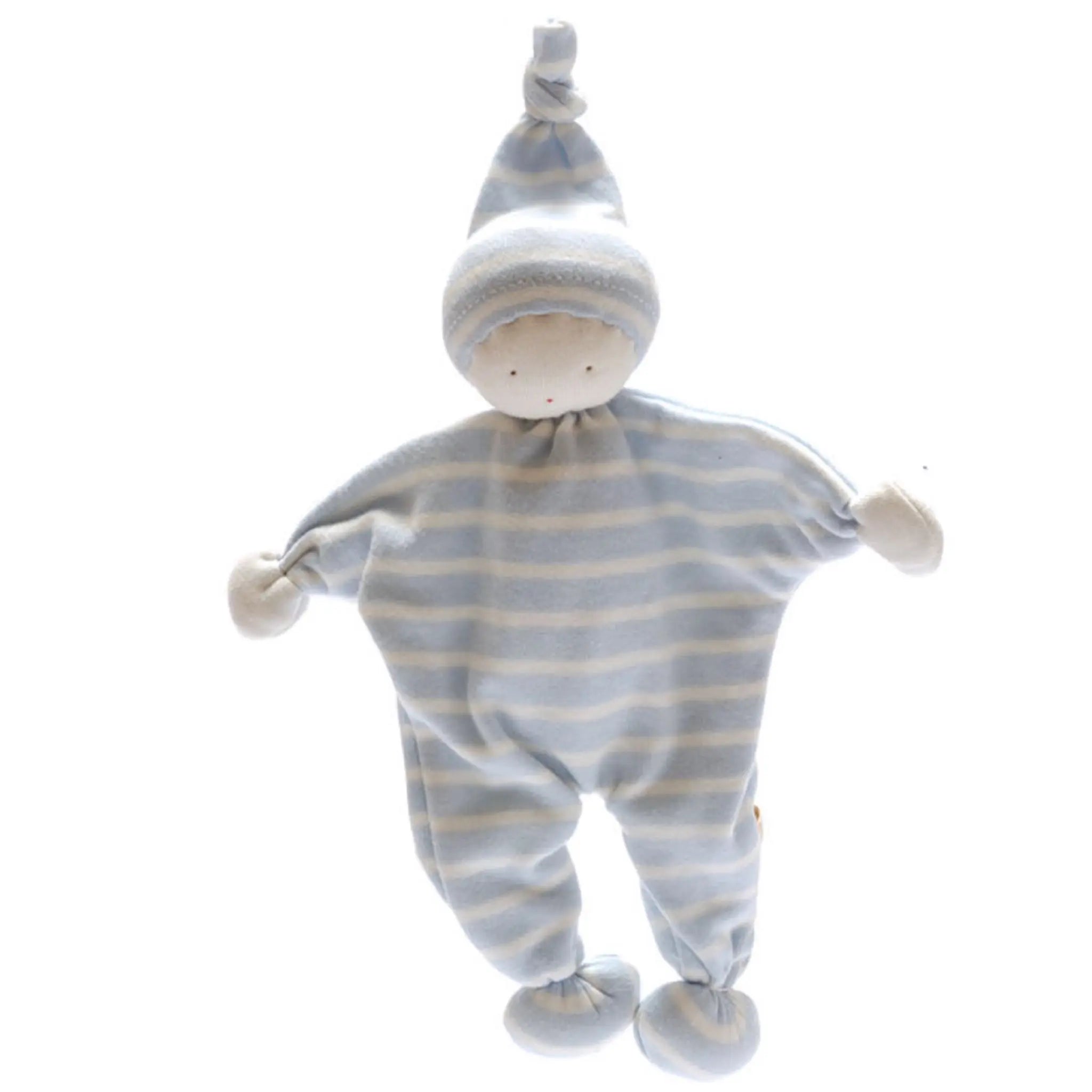 Baby Comforter Pastel Blue and Thin White Stripe Best Years