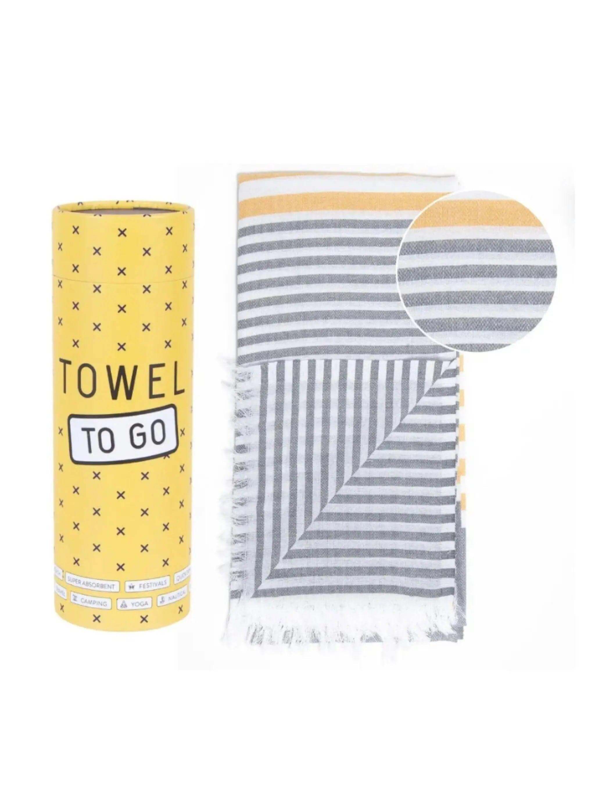 Towel to Go Bali Hammam Towel Grey/Mustard - Prezzi