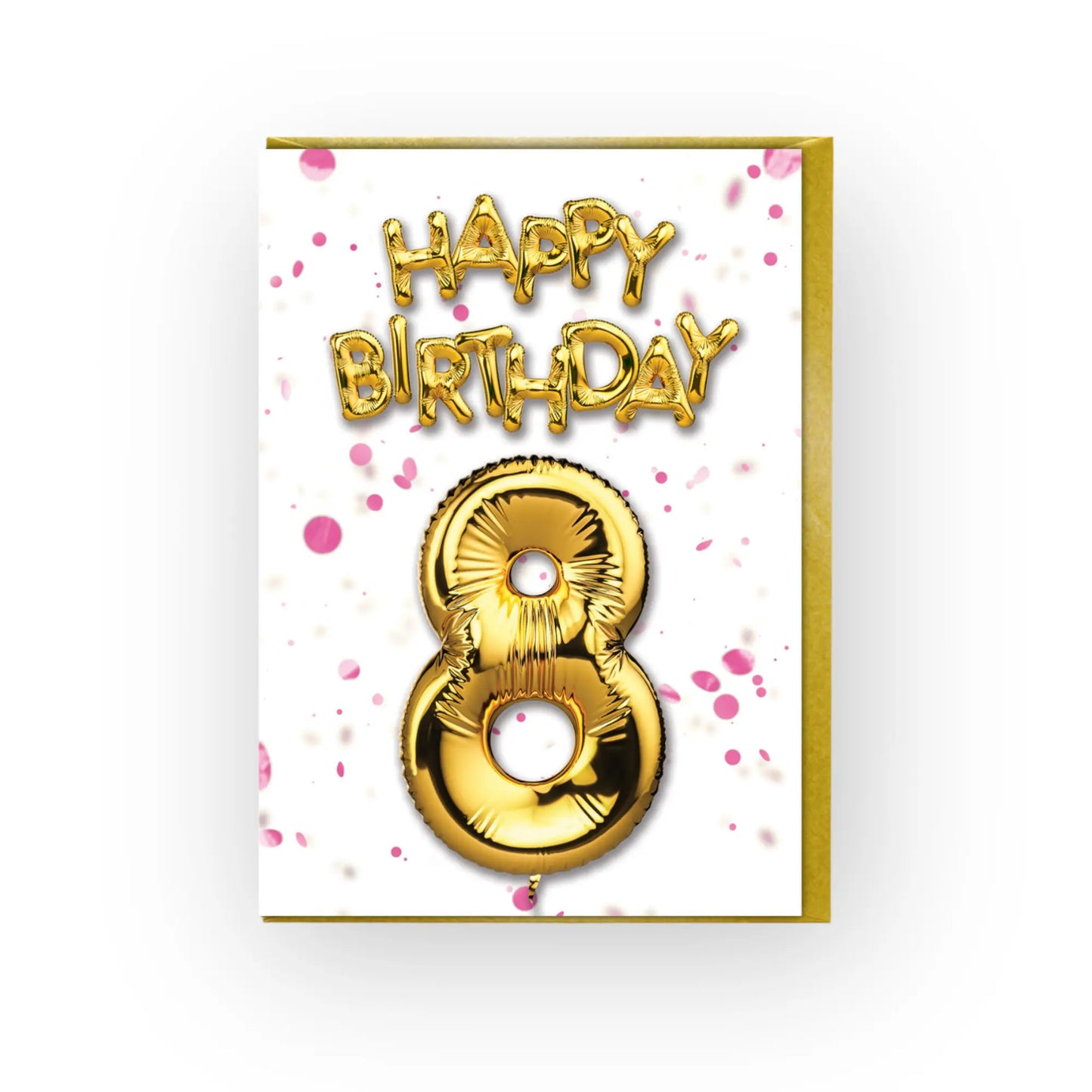 8th Birthday Card - Age 8 Pink Brainbox Candy
