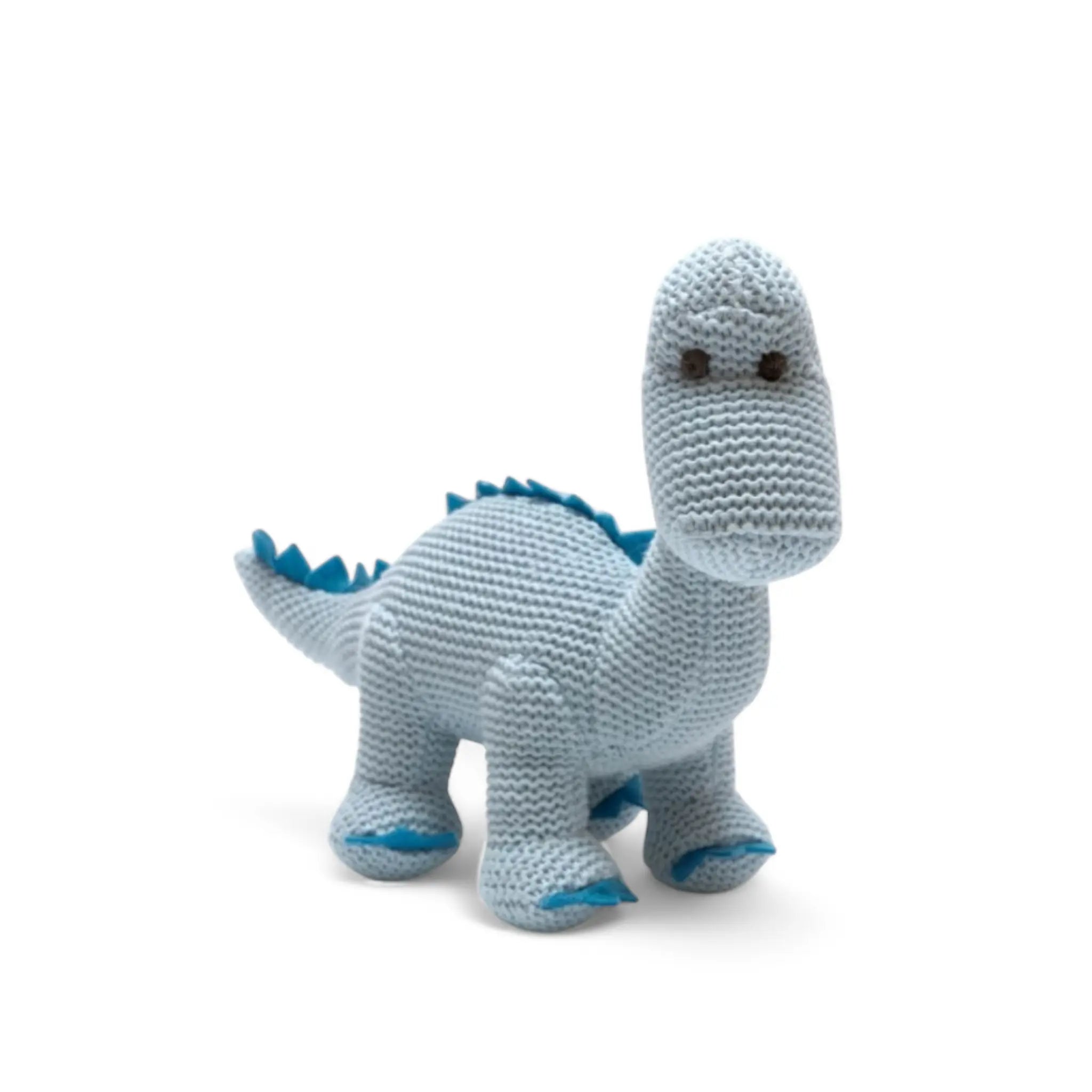 Best Years Diplodocus Dinosaur Knitted Baby Rattle Blue Best Years