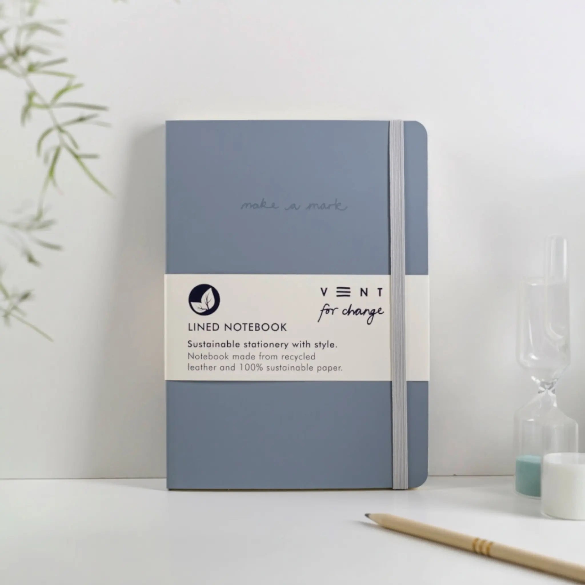 Vent Dusty Blue Recycled Leather Notebook A5 - Prezzi