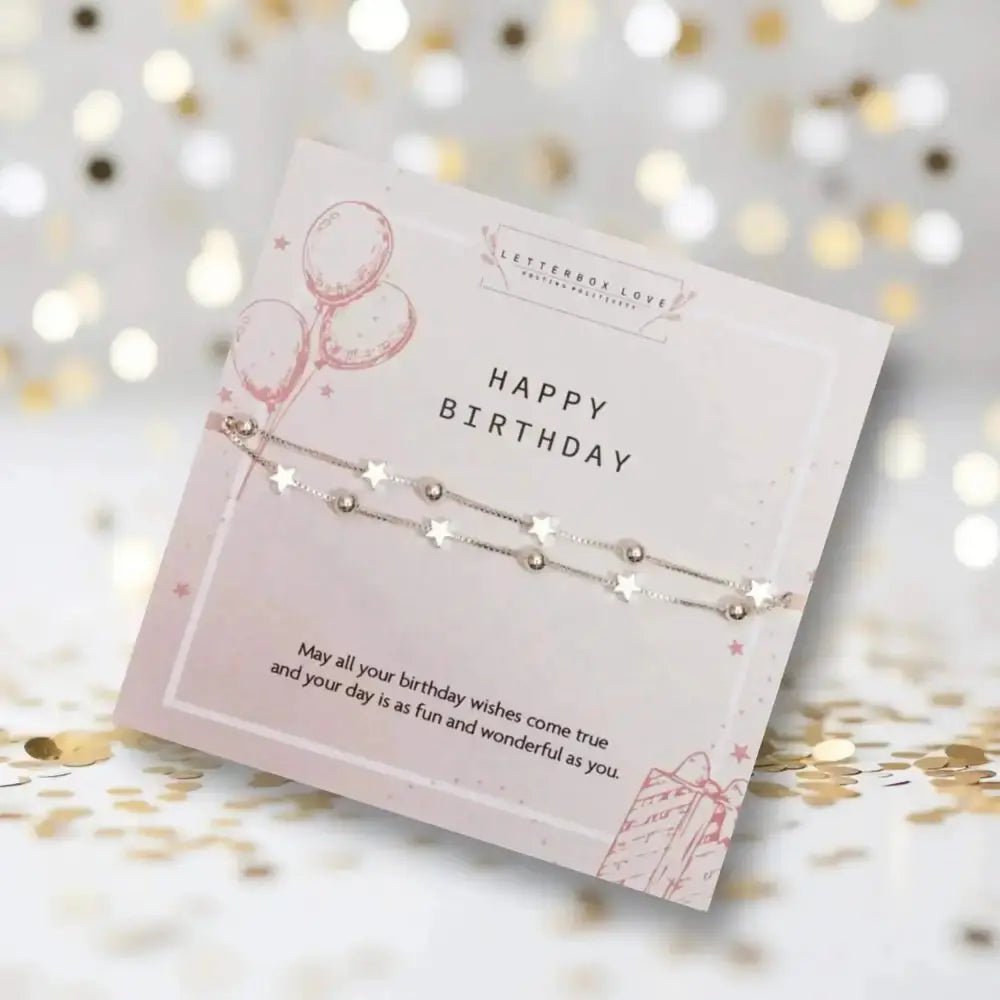Silver Stars Birthday Bracelet Letterbox Love - Bracelet