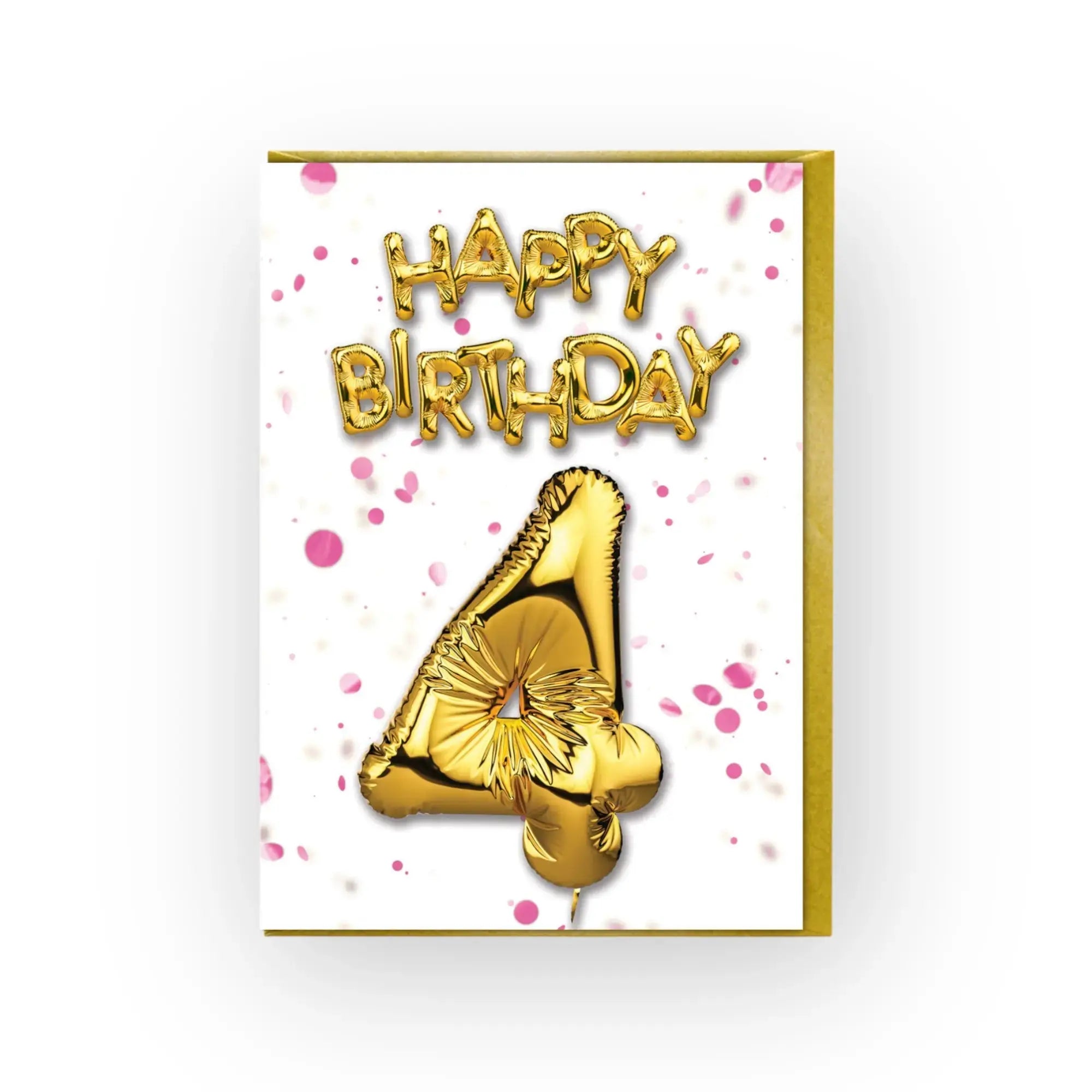 4th Birthday Card - Age 4 Pink Brainbox Candy