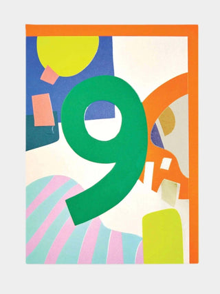 Colourful age 9 Birthday card - Prezzi