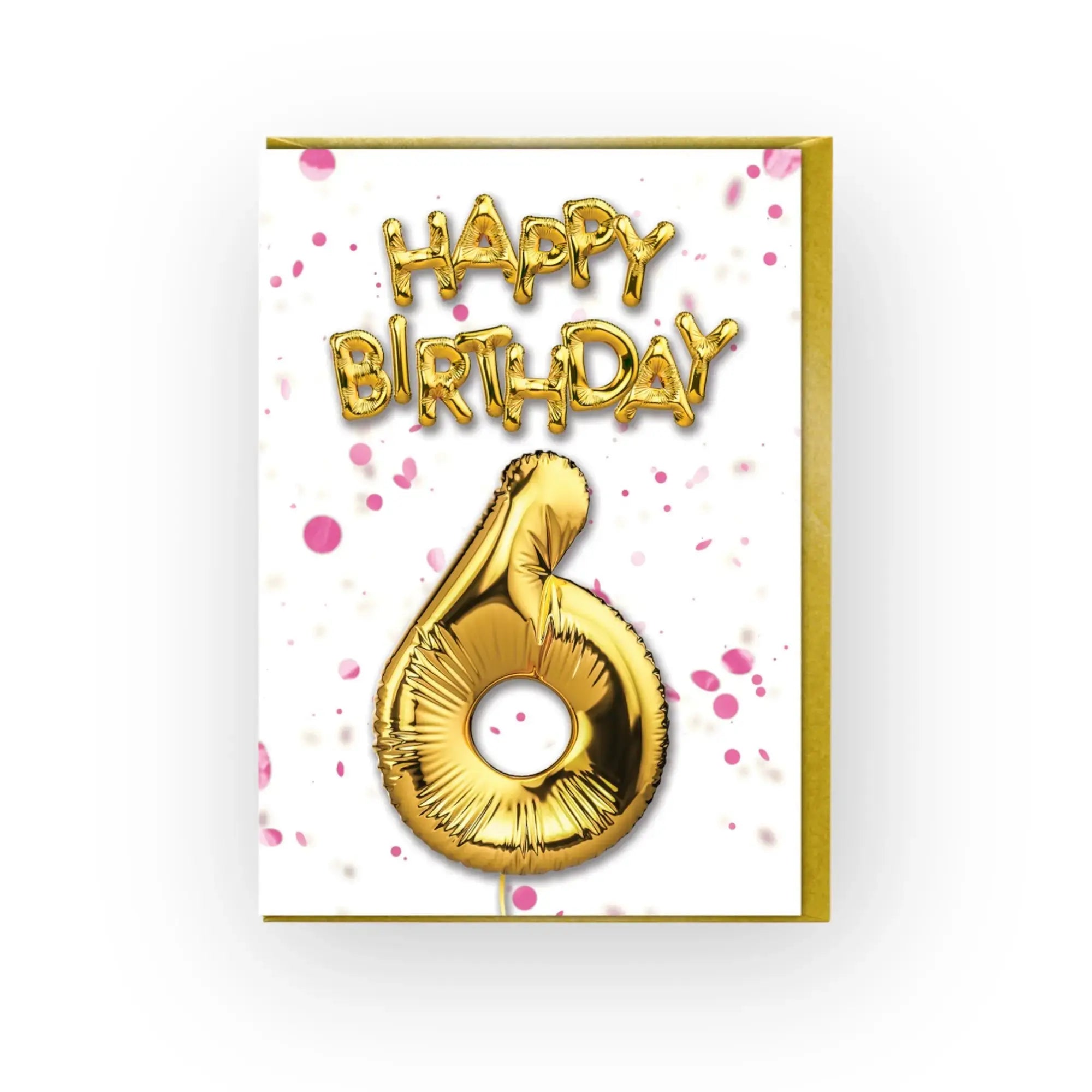 6th Birthday Card - Printed Balloon Design Brainbox Candy