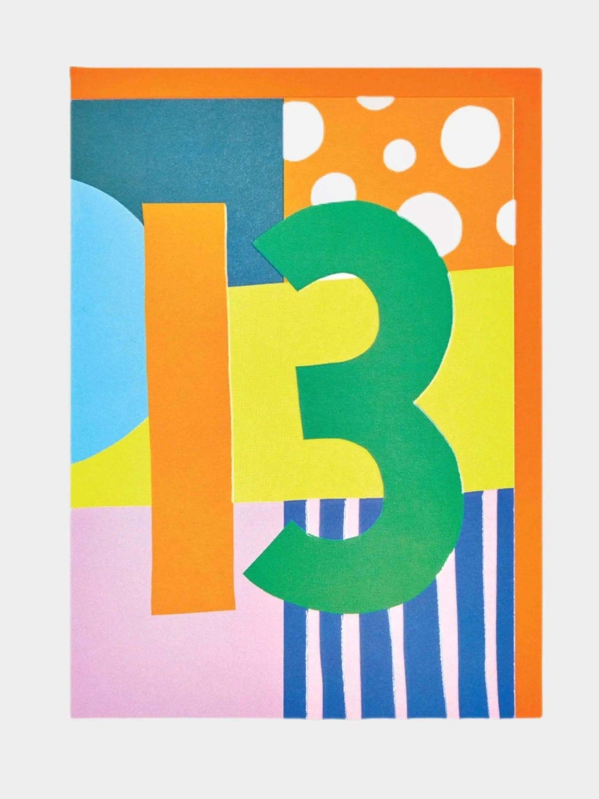 Colourful age 13 Birthday card - Prezzi