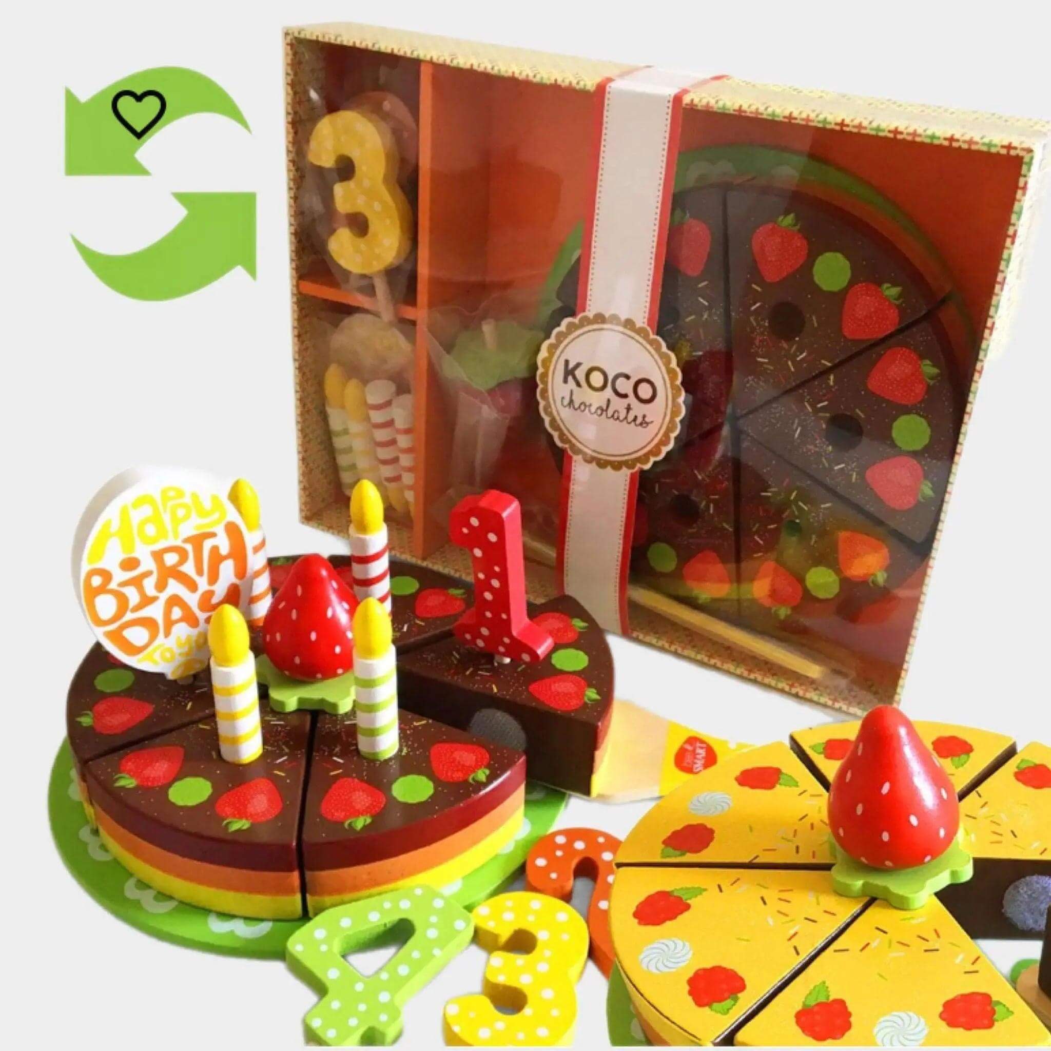 Koco Wooden Celebration Cake (Reversible Design 2 in 1) - Prezzi