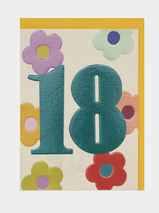 Colourful Floral Age 18 card - Prezzi