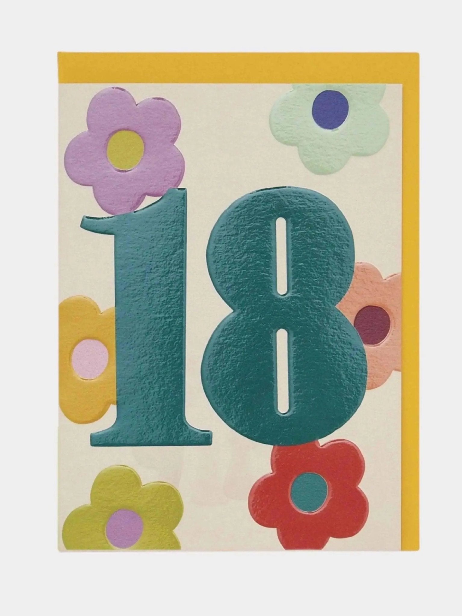 Colourful and floral age 18 card - Prezzi
