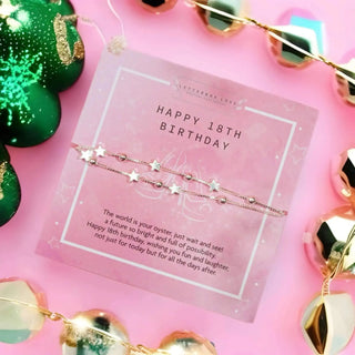 Letterbox Love 18th Silver Stars Birthday Bracelet - Prezzi