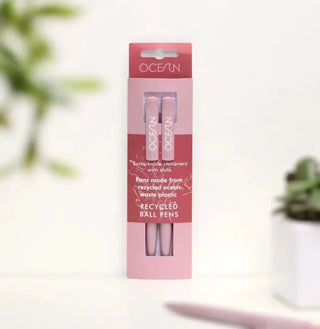 Pack of 2 recycled pens - Ocean Collection - Coral Pink Vent