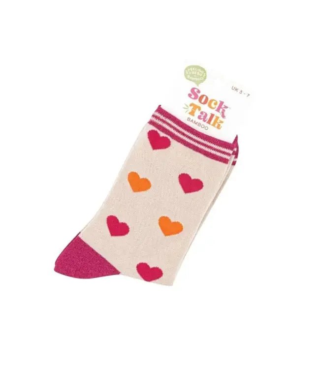 Sock Talk - Pink Orange Hearts Sock Talk