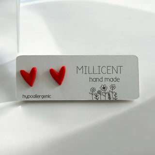 Red Heart Earrings Millicent