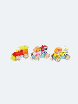 Cubika Wooden Train Car Transporter - Prezzi