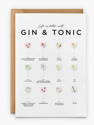 Life is Better With Gin & Tonic Birthday Card - Prezzi