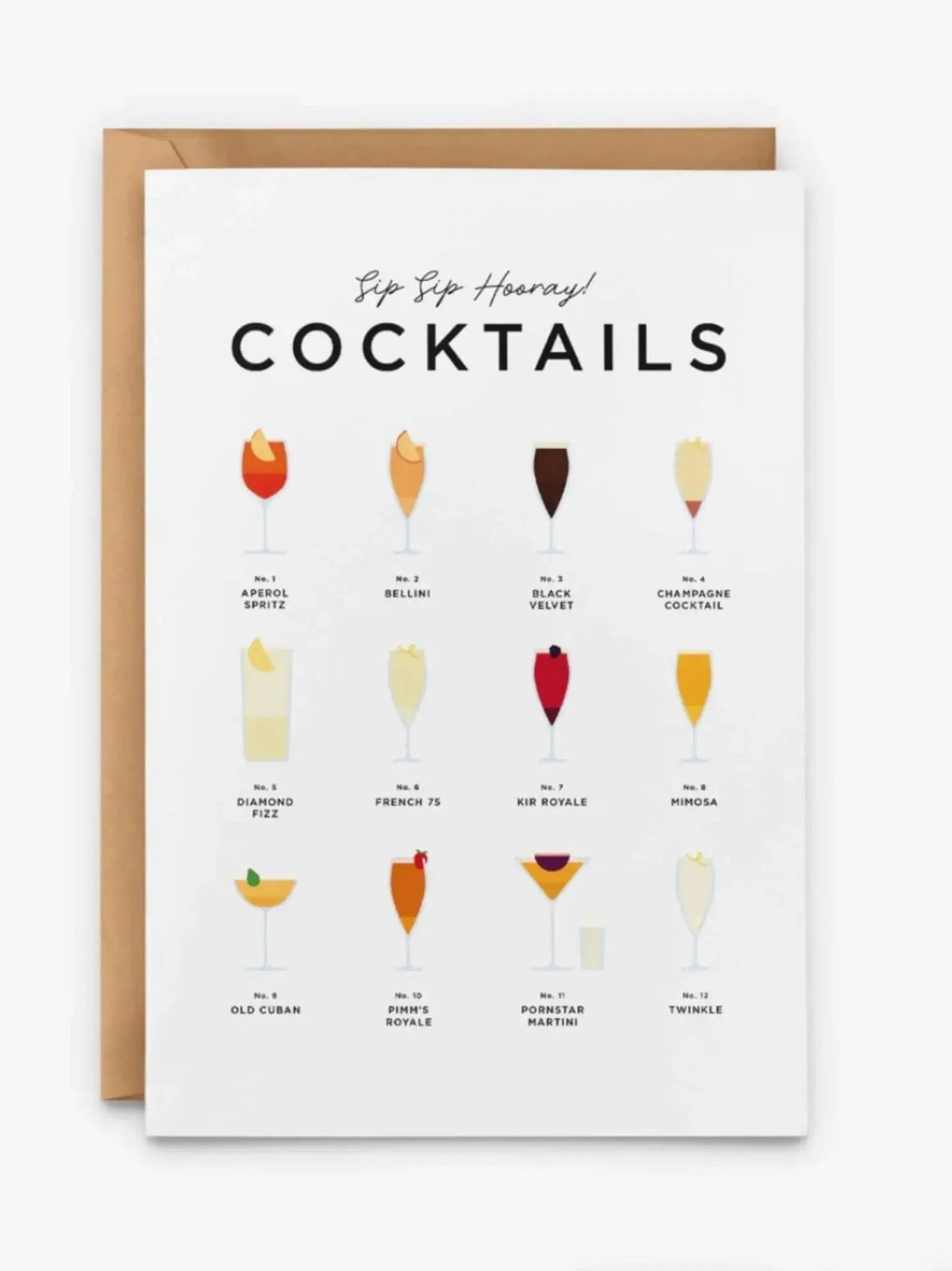 Sip Sip Hooray Cocktails Congratulations Card - Prezzi
