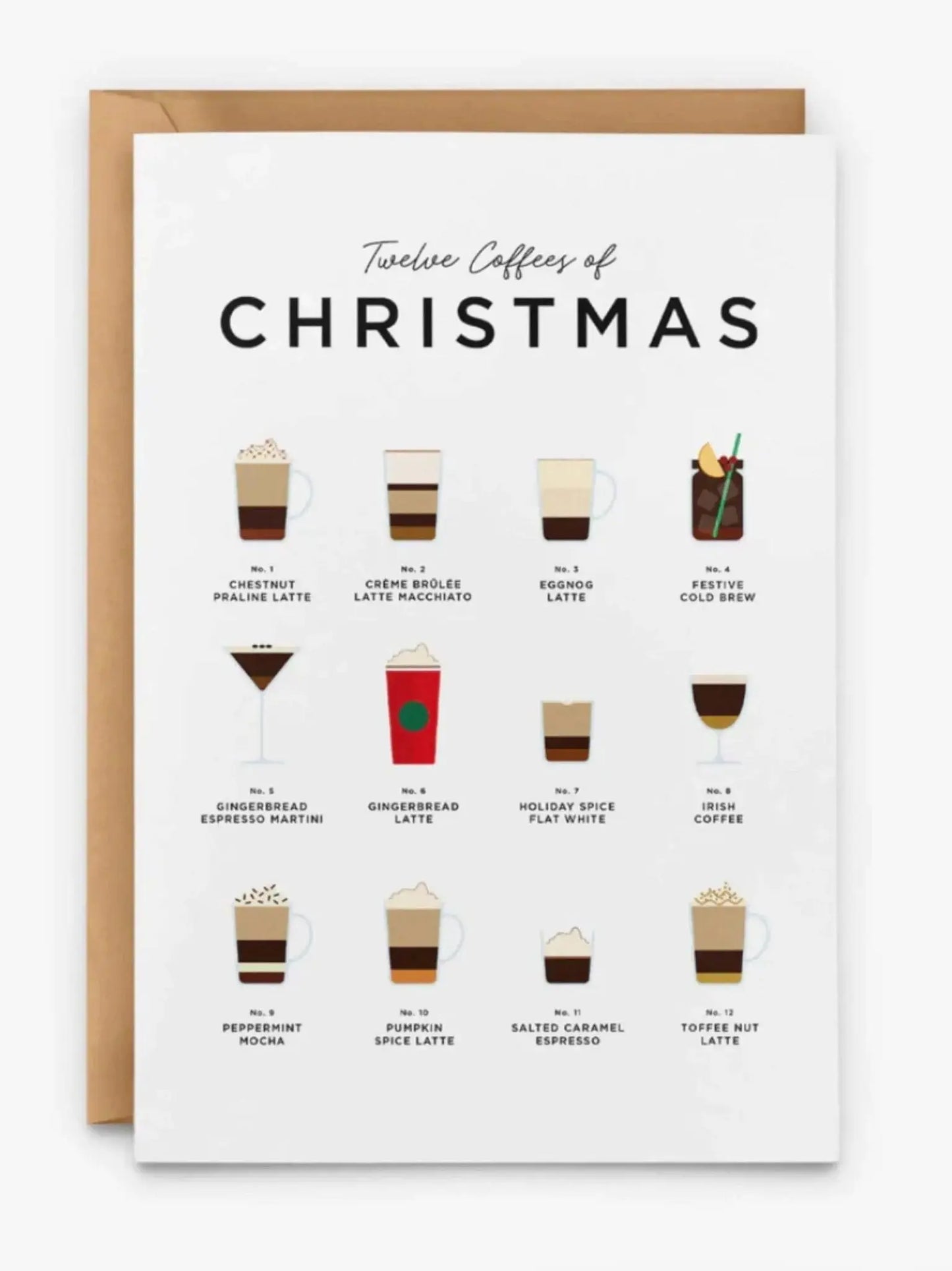 The Twelve Coffees of Christmas Festive Card - Prezzi