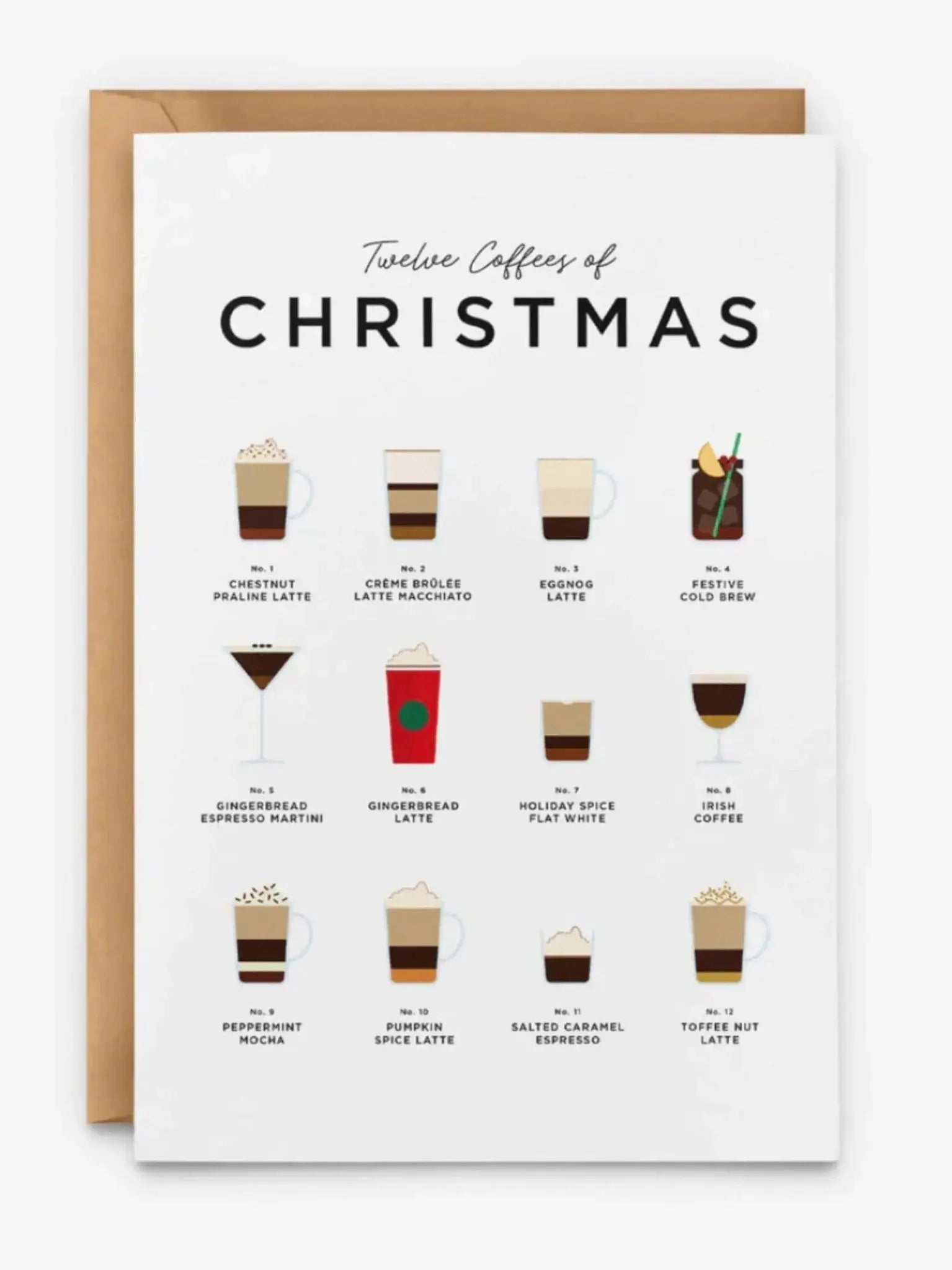 The Twelve Coffees of Christmas Festive Card - Prezzi