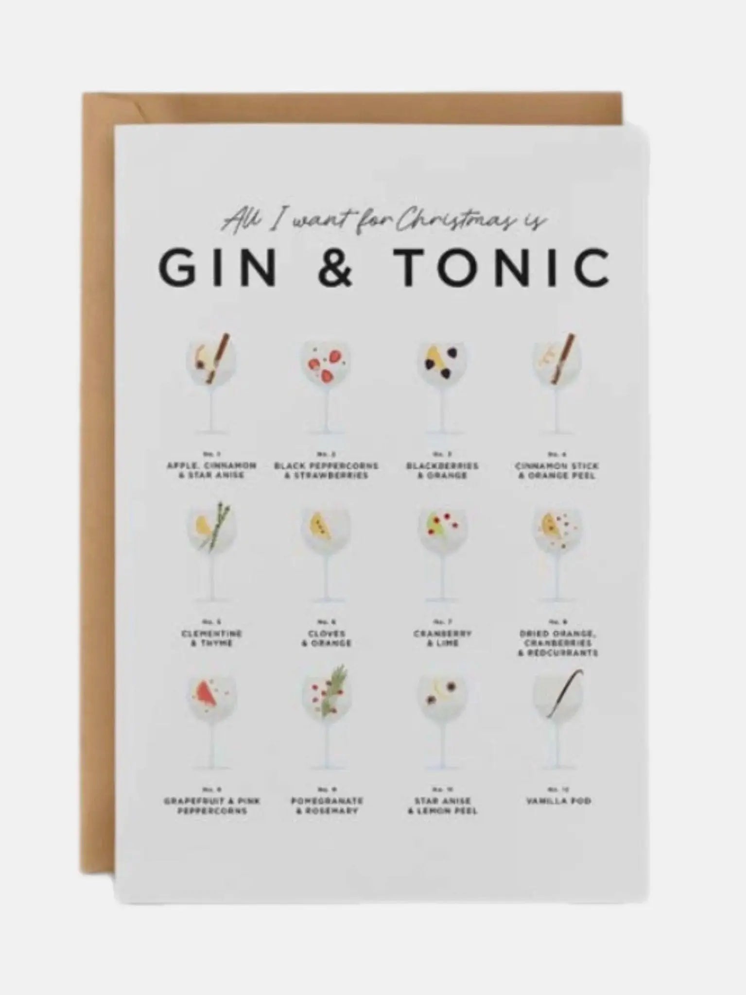 All I Want For Christmas Is Gin & Tonic Christmas Card - Prezzi