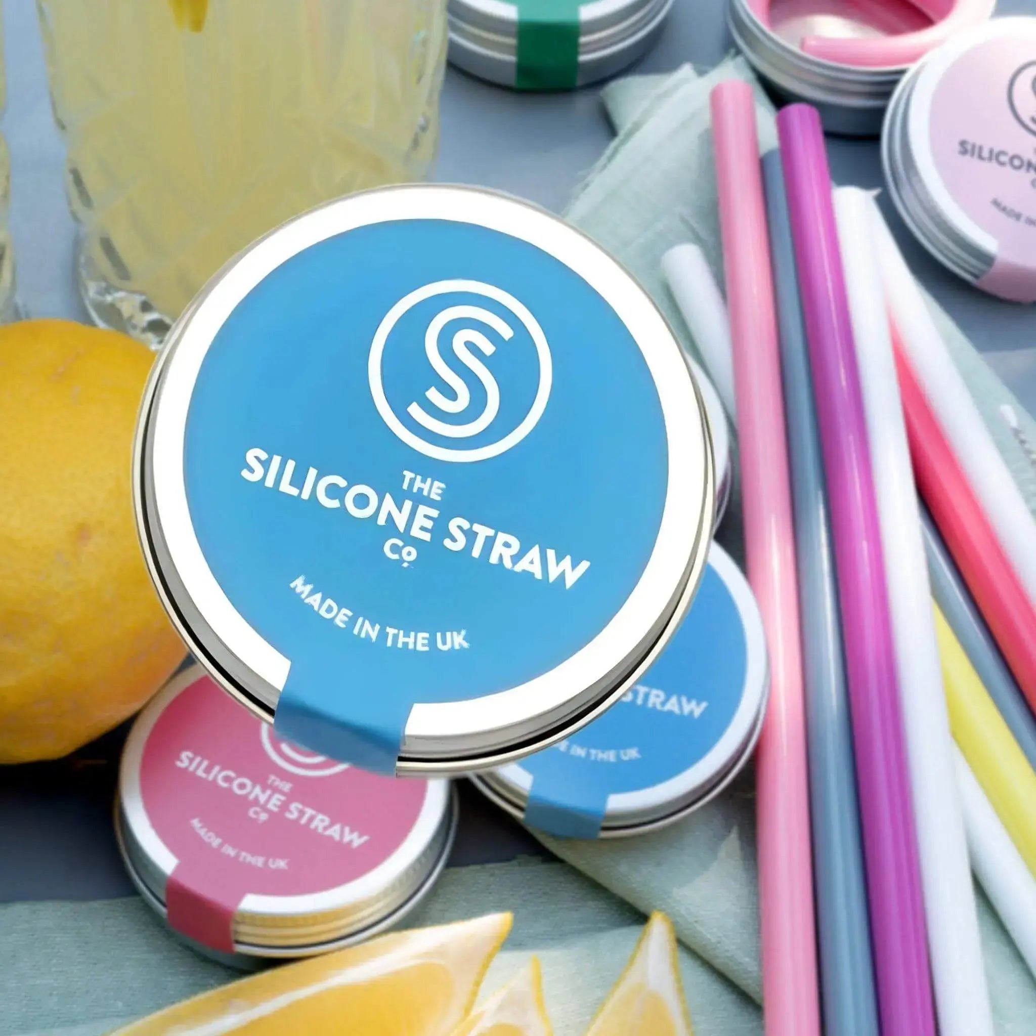 The Silicone Straw Co. Travel Straw in Tin - Blue The Silicone Straw Co.