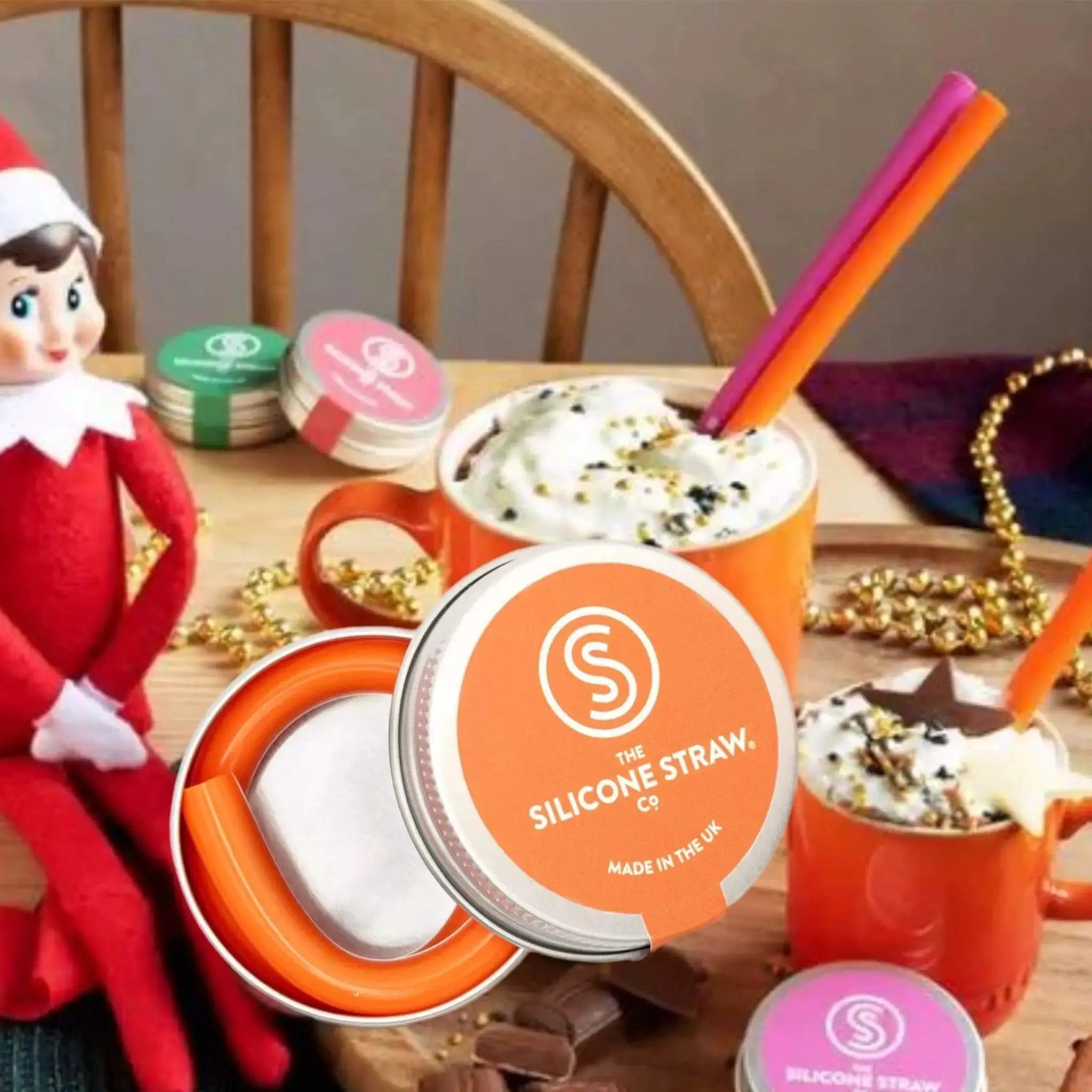 The Silicone Straw Co. Travel Straw in Tin - Orange The Silicone Straw Co.