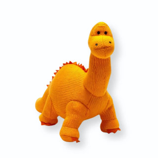 Knitted Orange Diplodocus Dinosaur Toy Best Years