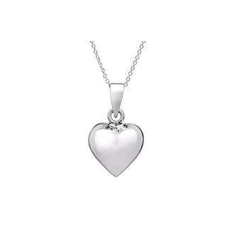 Lovely Puff Silver Heart Necklace - Prezzi