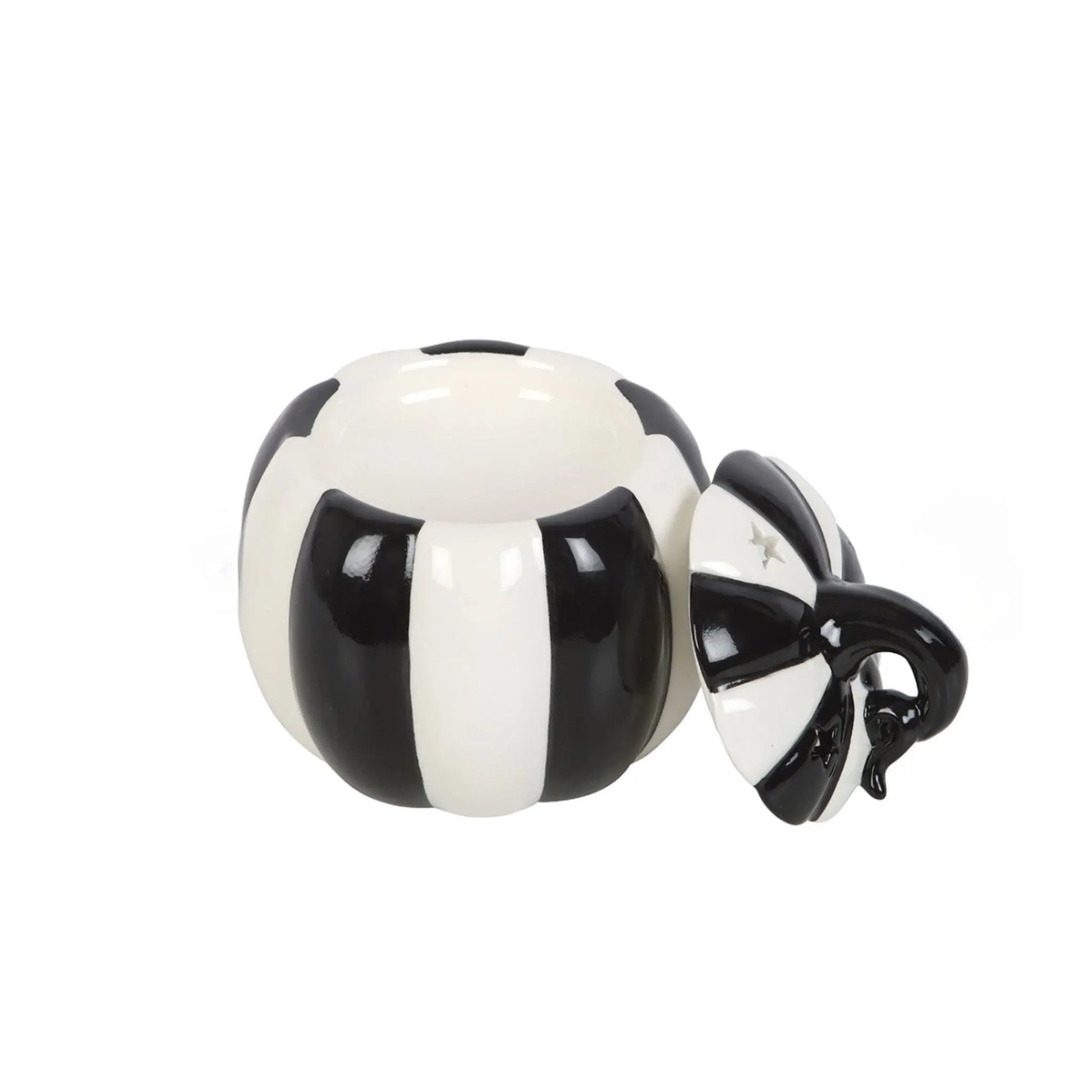 Black and White Striped Pumpkin Burner - Prezzi