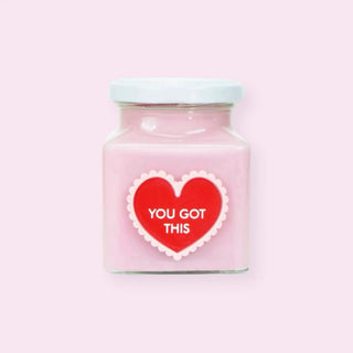 Rose Velvet You Got This Heart Candle Flamingo