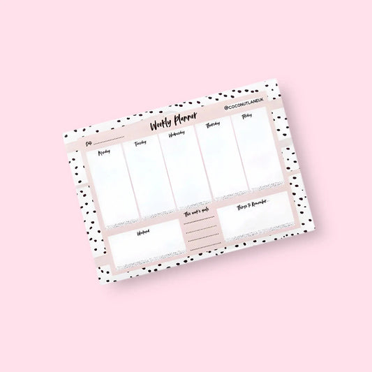 Pink Dalmation Print Weekly Planner - Prezzi