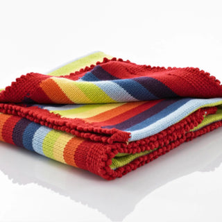 Pebble Organic Baby Blanket - Bold Stripes Pebble