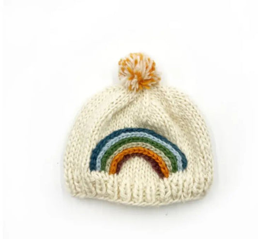 Pebble Merino Wool Knitted Rainbow hat Pebble