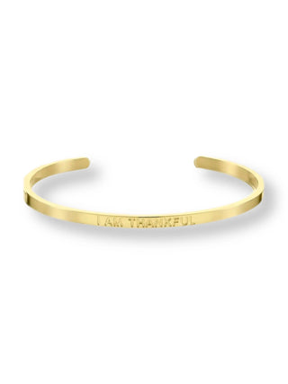 ‘I Am Thankful’ Affirmation Bracelet Gold - Prezzi