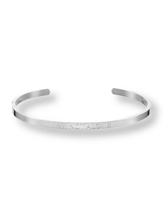 ‘I Am Not Alone’ Affirmation Bracelet Silver - Prezzi