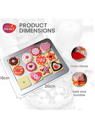 Wooden Magnetic Biscuit Baking Set, Glove & Oven Tray - Prezzi