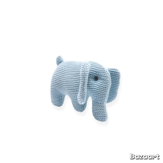 Sweet Baby Small Organic Elephant Rattle Blue Best Years