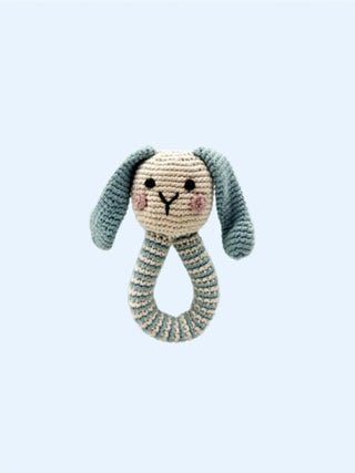 Pebble Bunny Ring Rattle - Blue - Prezzi