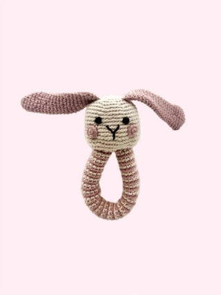 Pebble Bunny Ring Rattle - Pink - Prezzi