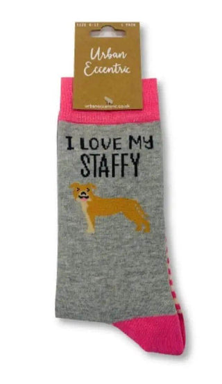 I Love My Staffy Socks Urban Eccentric - Prezzi