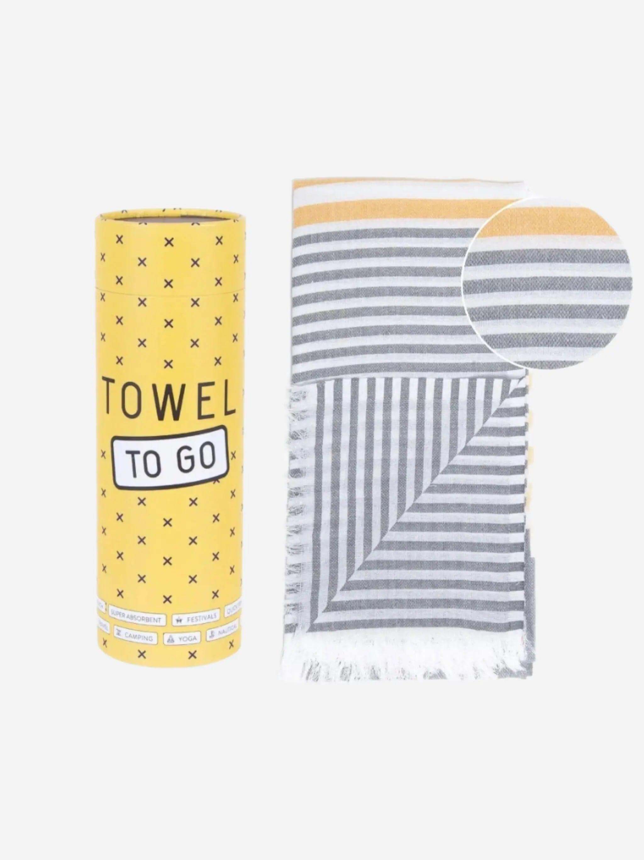 Towel to Go Bali Hammam Towel Grey/Mustard - Prezzi