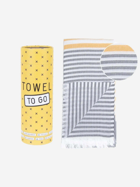 Towel to Go Bali Hammam Towel Grey/Mustard - Prezzi