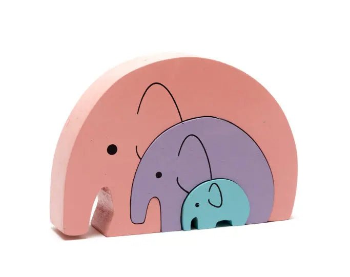 Fair Trade Wooden Elephant Stacker Toy, PINK - Prezzi