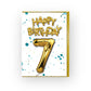 7th Birthday Card - Age 7 Blue Brainbox Candy