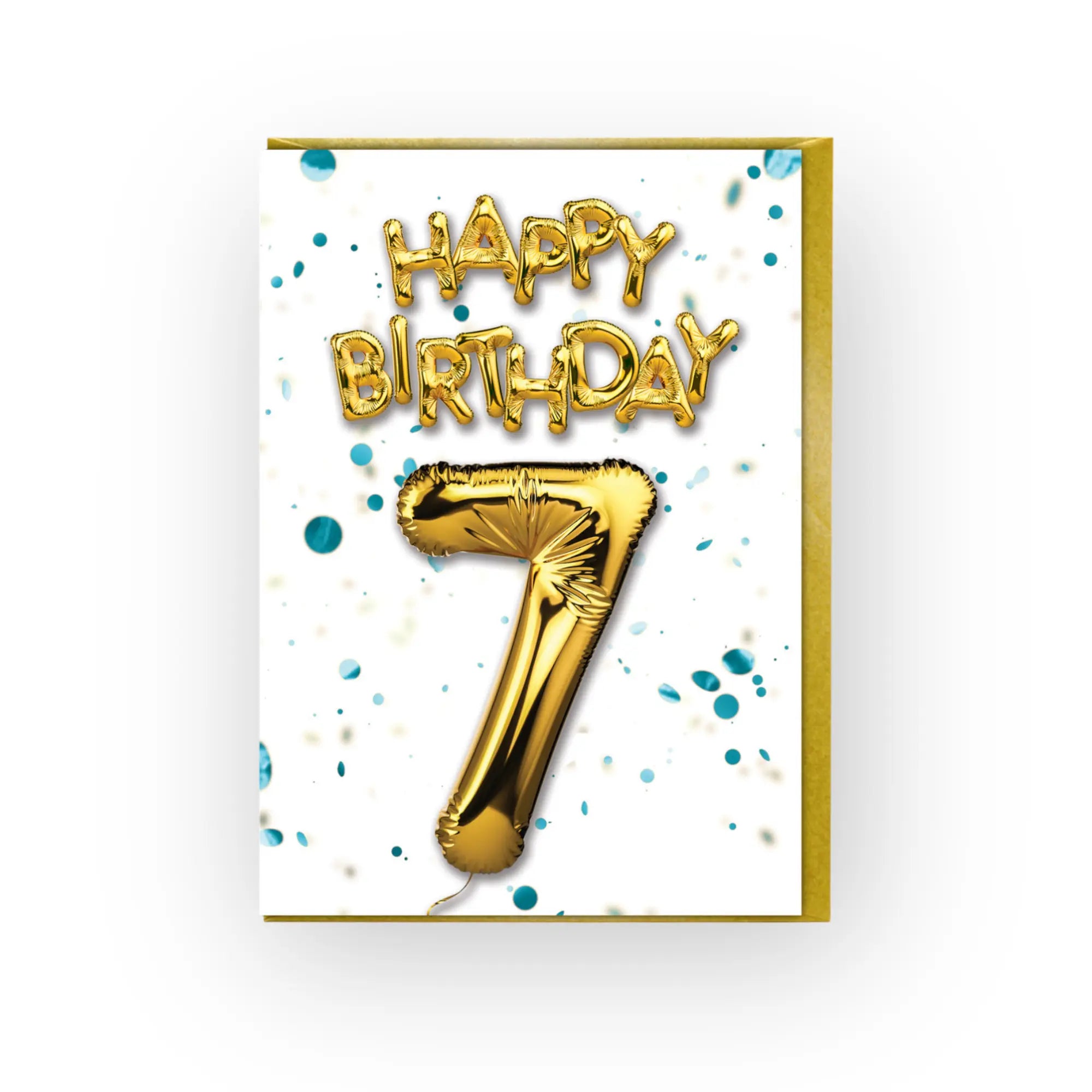 7th Birthday Card - Age 7 Blue Brainbox Candy