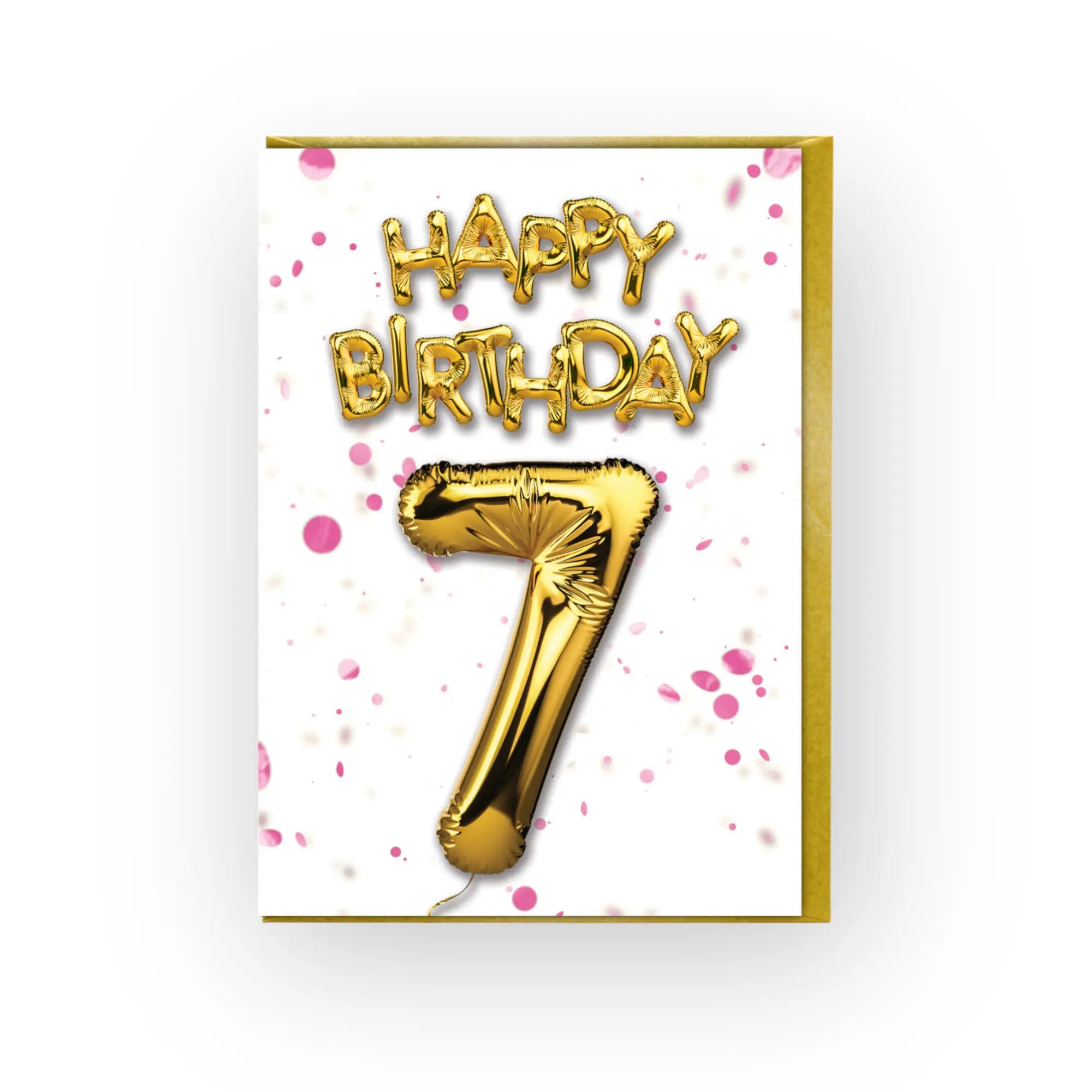 7th Birthday Card - Age 7 Pink Brainbox Candy