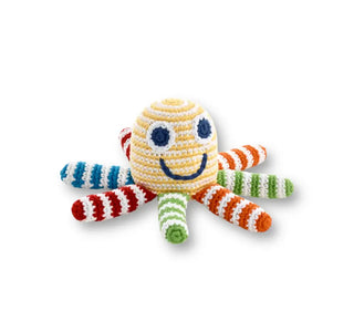 Pebble Yellow Striped Organic Octopus Rattle (Copy) Pebble