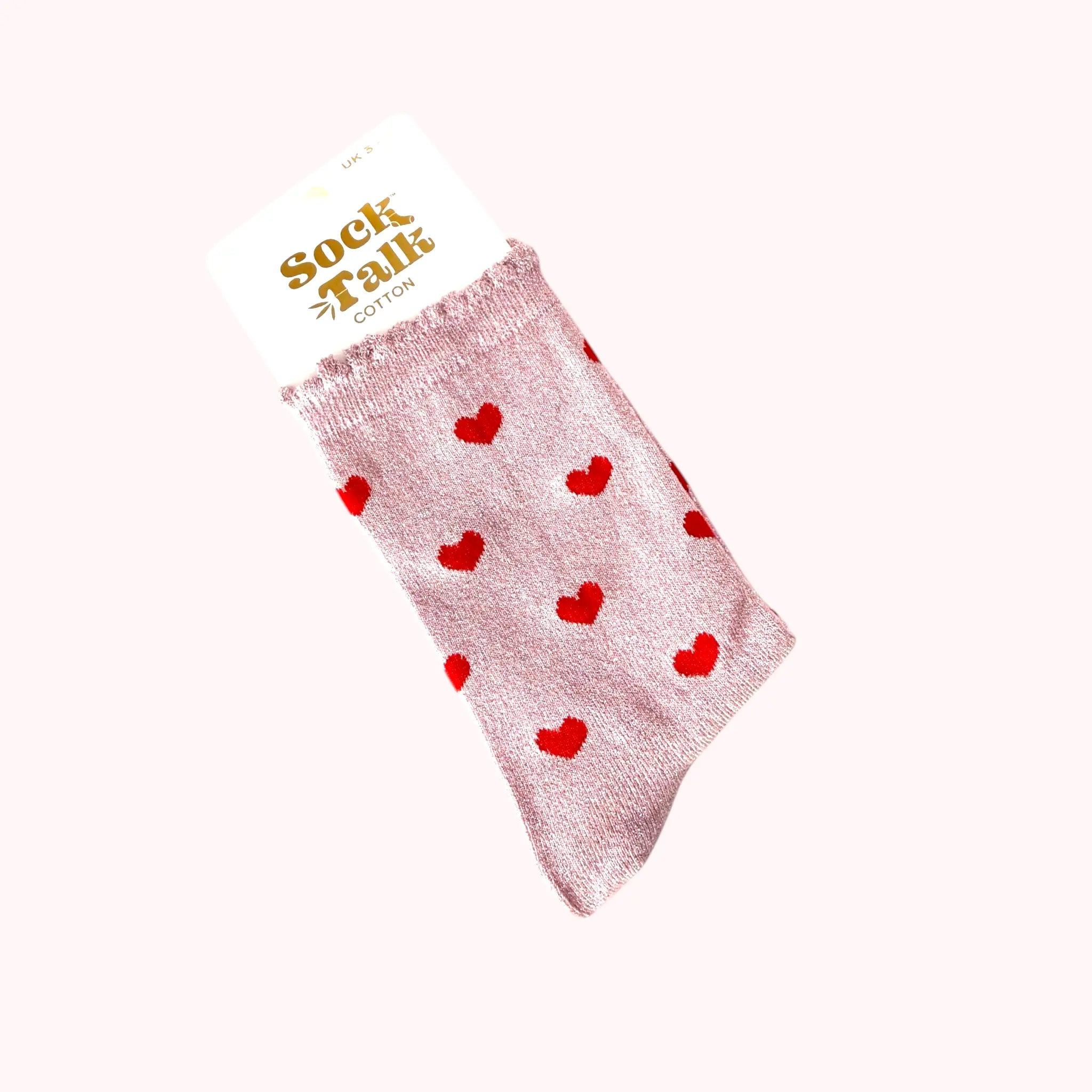 Sock Talk Sparkle Pink Heart Socks Sock Talk