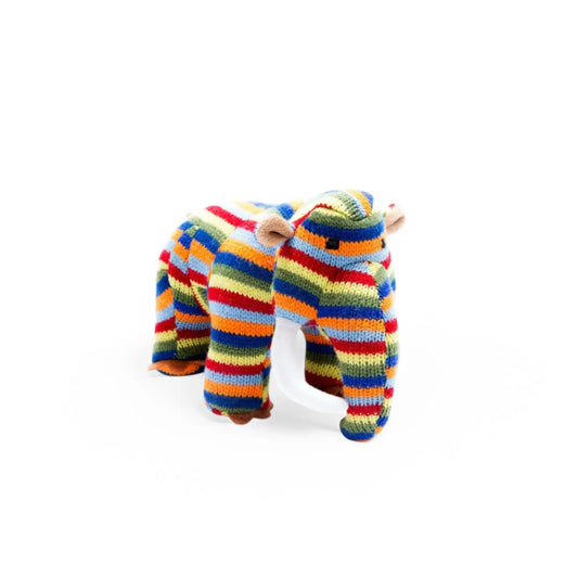 Woolly Mammoth Knitted Dinosaur Rattle Rainbow Best Years