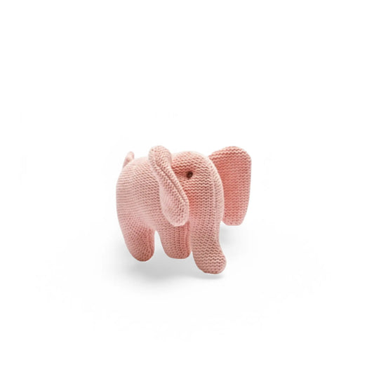Sweet Baby Small Organic Elephant Rattle Pink Best Years