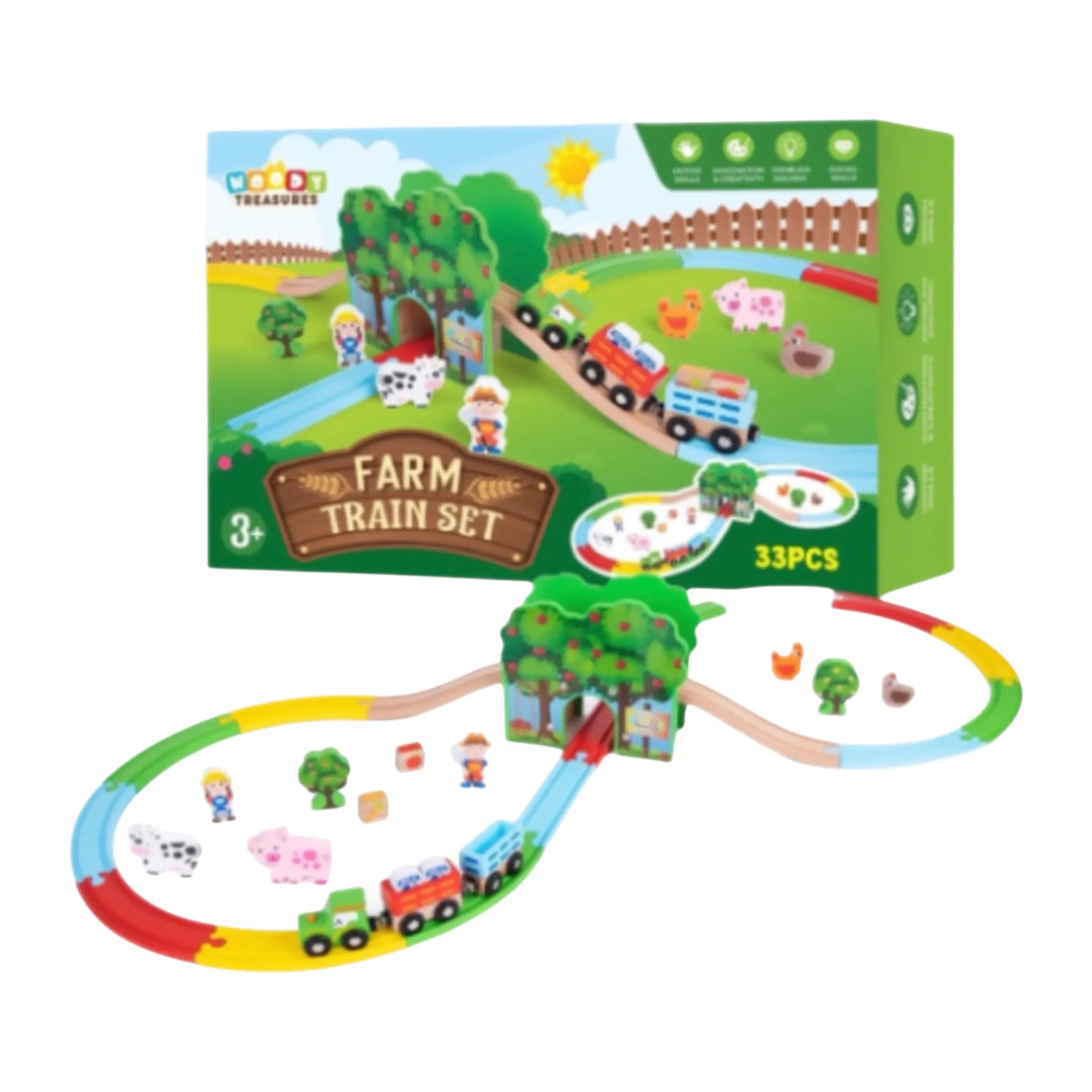 Wooden Farm Train Set - Prezzi
